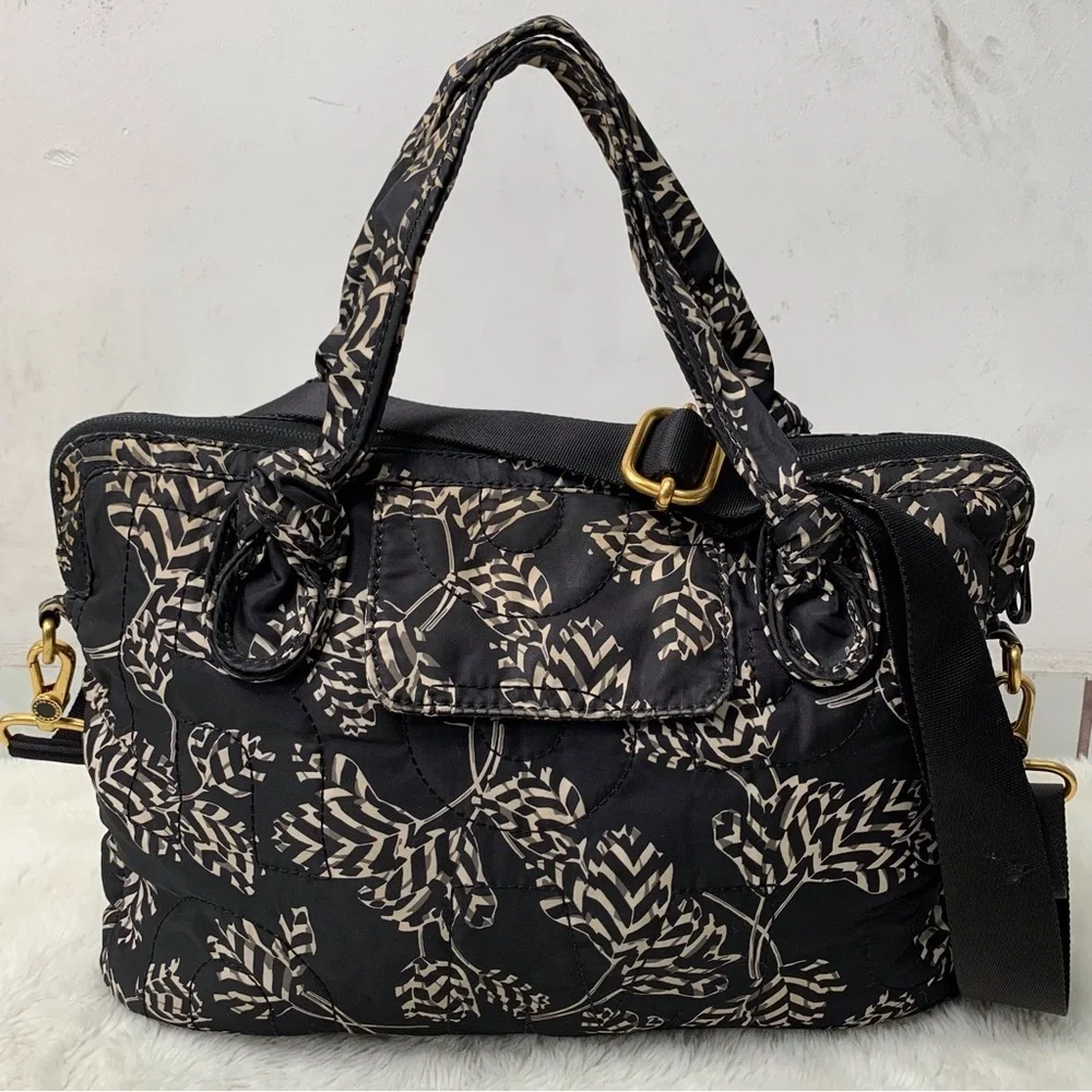 Marc by Marc Jacobs Women's Laptop Black/Cream Floral Messenger Bag